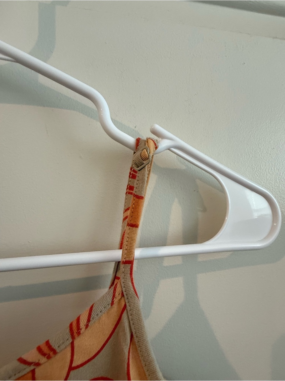 Vintage GAP Orange Retro Floral Spaghetti Strap Tank with Built-In Shelf Bra - Picture 5 of 7